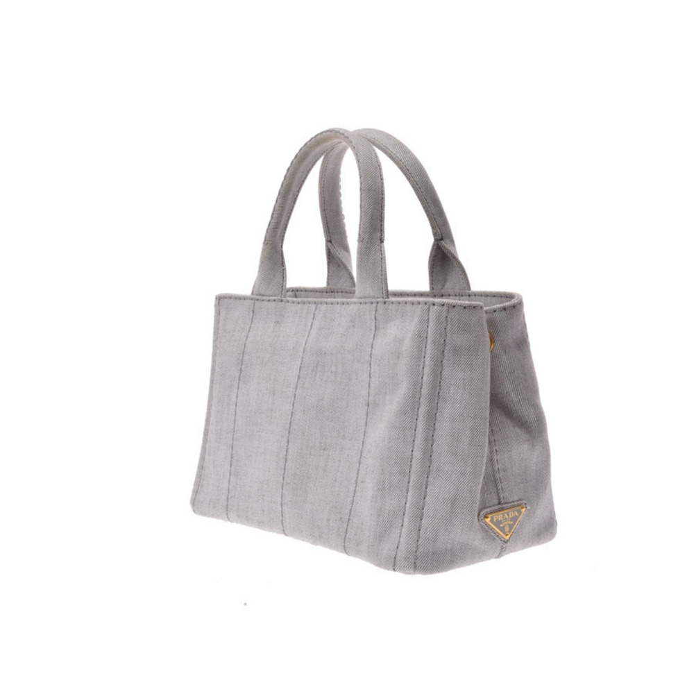 Prada White Bag Canapa Tote Denim